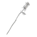 Elegante fermaglio per capelli vintage a rosa in metallo argento con dettagli scolpiti - Argento