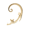 Süßer goldener 3D-Katzen-Ohrclip mit Steckern für Damen in minimalistischer Tierform - Gold