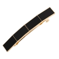 Elegant geometric black acrylic hair clip with golden alloy spring clamp hair accessory - Gold Frame / Gold Black