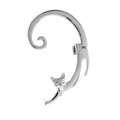 Minimalistische silberne Katzen-Ohrklemme in 3D-Tierform für Damen und Mädchen - Silber
