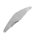 Fermaglio per capelli minimalista in metallo argento con trama ondulata e finitura a specchio - Argento