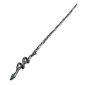 Gothic snake hair pin in dark grey metal with green rhinestones and enamel details - Black