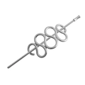 Polierte silberne schlangenförmige Haarnadel aus Metall mit minimalistischer Wellenkurve - Silber