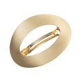 Minimalistische ovale gouden haarklem met geborstelde matte afwerking en veerclip - Goud
