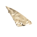 Exaggerated gold metallic triangular hair clip with elegant wavy textured finish - Gold