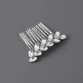 Elegante pettine per capelli in argento con brillanti strass a foglia per donna - Argento