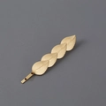 Fermaglio per capelli a foglia d'oro minimalista con venature su sfondo grigio - Oro