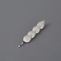 Fermaglio per capelli minimalista in metallo argento con foglie a trama spazzolata - Argento