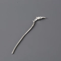 Spilla per capelli a drago d'argento con cristallo a goccia in stile gotico dark - Argento