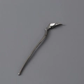 Spilla per capelli minimalista a drago in metallo con una pietra di zircone a goccia - Nero