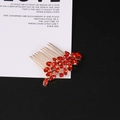 Macro di pettine per capelli vintage in oro con strass rossi e decorazioni in cristallo - Stile Zirconia Rossa
