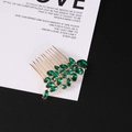 Pettine per capelli vintage dorato con grappoli di cristalli verde smeraldo stile palazzo - Stile Zircone Verde
