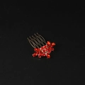 Peigne à cheveux doré exquis avec cristaux rouges radiants dans un style de palais - Zircon Rouge