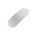 Makro-Detail der ovalen Edelstahl-Make-up-Palette mit gebürsteter Metalloberfläche - Mittleres Oval, Silber