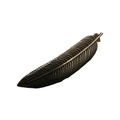 Antike Haarspange aus bronzefarbenem Metall in Federform mit feiner Textur - Federform (Antikgold) / Gold