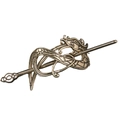 Bronze Drachen Metall Haarkrone für traditionelles Hanfu Kostüm Haarstyling - Antikgold