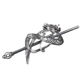 Silberne Vintage Haarkrone Set mit hohl geschnittenem Drachenmuster Metallnadel für Hanfu - Antiksilber