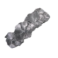 Vintage zilveren ginkgoblad haarclip met gelaagde metalen bladeren en stevige haarspeld - Antiek Zilver