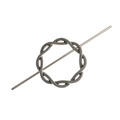 Fermaglio per capelli vintage in lega d'argento con motivo intrecciato e bastoncino - Argento