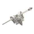Spilla per capelli gotica con teschio e falena in argento vintage e simbolo infinito - Argento