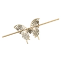 Elegante fermaglio per capelli a farfalla in metallo traforato color bronzo - Oro