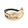 Goldener Haargummi aus Legierung mit Hammerschlag-Design und schwarzem Elastikband - Gold