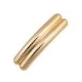 Minimalist double-tube alloy hair clip in polished gold finish for a modern look - Gold