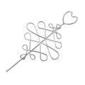 Spilla per capelli in stile cinese argento con design a cuore traforato intrecciato - Argento