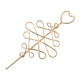 Forcina per capelli cinese minimalista dorata con dettaglio cuore e design fluido - Oro