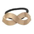 Elastico per capelli nero con ciondolo in metallo dorato opaco a forma di infinito - Oro