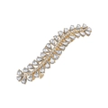 Fermaglio per capelli a foglia in lega dorata con cristalli lucidi e design moderno - Forma a Foglia (1) / Oro
