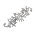 Fermaglio per capelli in argento con strass scintillanti e motivo floreale a vite - Vite Floreale (2-1) / Argento