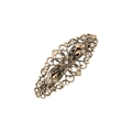 Fermaglio vintage traforato a fiori con strass e finitura in bronzo antico - Oro Antico