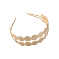 Bohemian double-layer gold headband with intricate engraved metal coin charms - Retro Coin Style / Gold