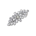 Fashion alloy floral hair clip with marquise-cut rhinestones and silver metal base - Rhinestone Cluster (5-1)