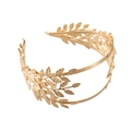Golden double-layer headband with laurel leaf design made of polished alloy - Branch Leaf Style / Gold