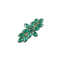Eleganter grüner Blatt-Haarclip mit goldener Legierung und funkelnden Strasssteinen - Grünes Blumenmuster