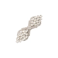Eleganter silberner Schmetterling-Haarclip mit funkelnden Kristallen und Strasssteinen - Schleifenstil (2) / Silber mit weißem Zirkonia