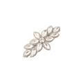 Eleganter Blumen-Haarclip mit Kristallen im Marquise-Schliff und silberner Legierung - Silber Weißer Diamant-Stil