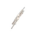 Elegante fermaglio per capelli argento con strass lucenti e grandi cristalli ovali - Argento con strass bianchi