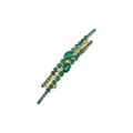 Elegante fermaglio per capelli dorato con strass verde smeraldo e cristalli - Oro Zircone Verde