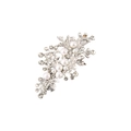 Elegante molletta in lega d'argento con perle finte bianche e strass brillanti - Argento