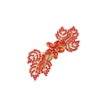 Funkelnde Ahornblatt-Haarklammer mit roten Kristallen und goldenem Vintage-Blumendesign - Gold Roter Zirkonia