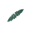 Fermaglio per capelli dorato con cristalli a goccia verde scuro in stile floreale - Stile Navetta Lunga (2) / Base Oro Diamante Verde Smeraldo