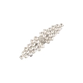 Elegante fermaglio argento con cristalli di zircone per acconciature da sposa e feste - Stile Navetta Lunga (4) / Base Argento Pietra Bianca