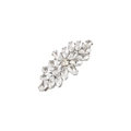 Elegante pinza para el cabello de plata con cristales de marquise y pedrería - Estallido de Estrellas Blanco Transparente (Base Plateada)