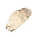 Elegant gold metal hair clip with irregular hammered texture and a glossy finish - Large Oval Gold
