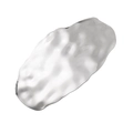 Irregular silver alloy hair clip featuring a unique hammered lava texture and glossy finish - Large Oval Silver