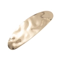 Golden oval metal hair clip with irregular hammered texture and polished finish - Small Oval Gold