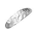 Silver alloy hair clip with irregular water ripple texture and minimalist geometric design - Small Oval Silver